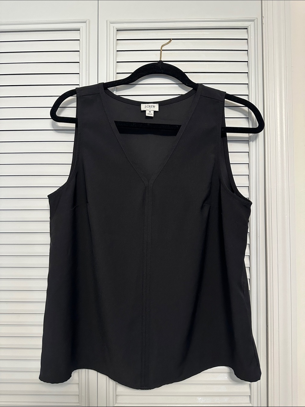 J. Crew Factory Black V-Neck Sleeveless Shell